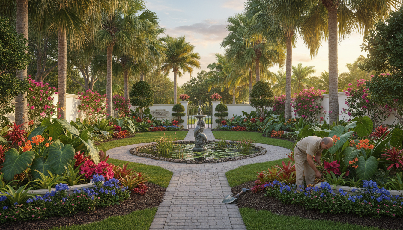 Florida landscaped residential garden
