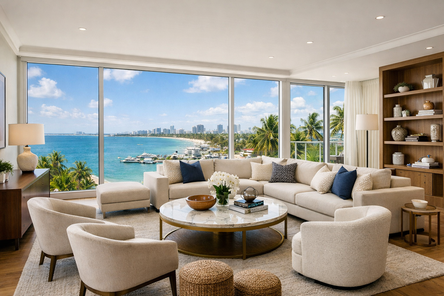 Bright residential living room