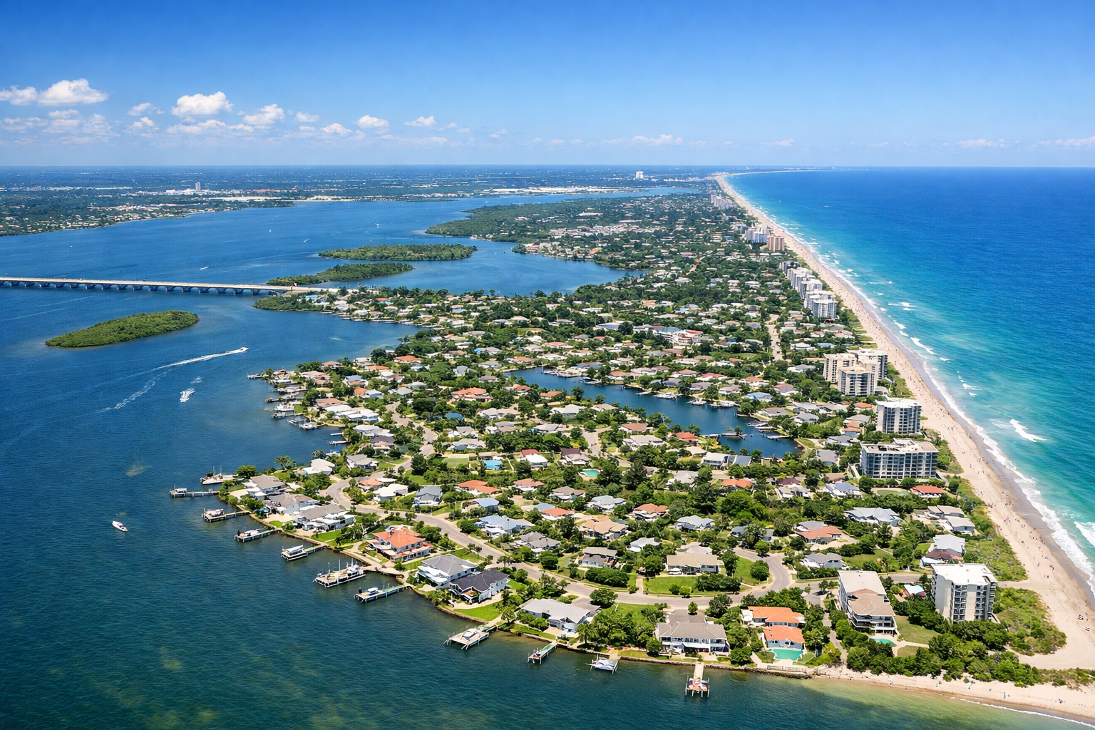 Merritt Island neighborhood aerial view