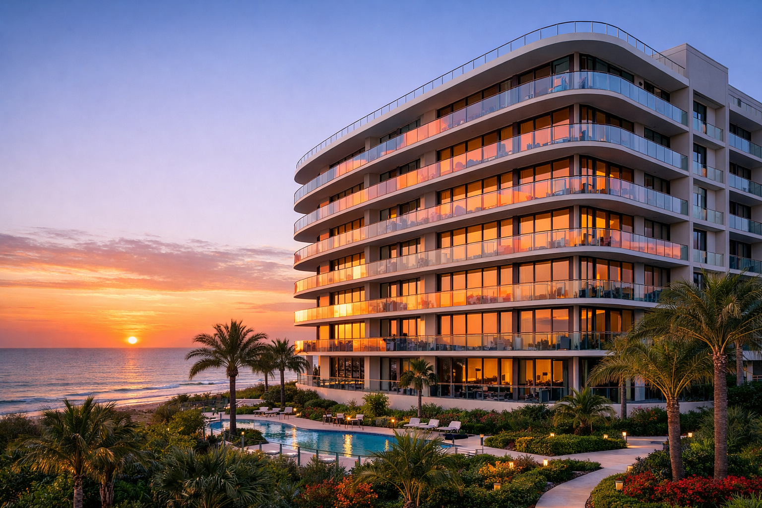 Modern condominium building