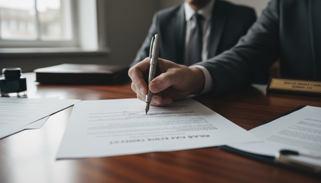 Real estate contract signing