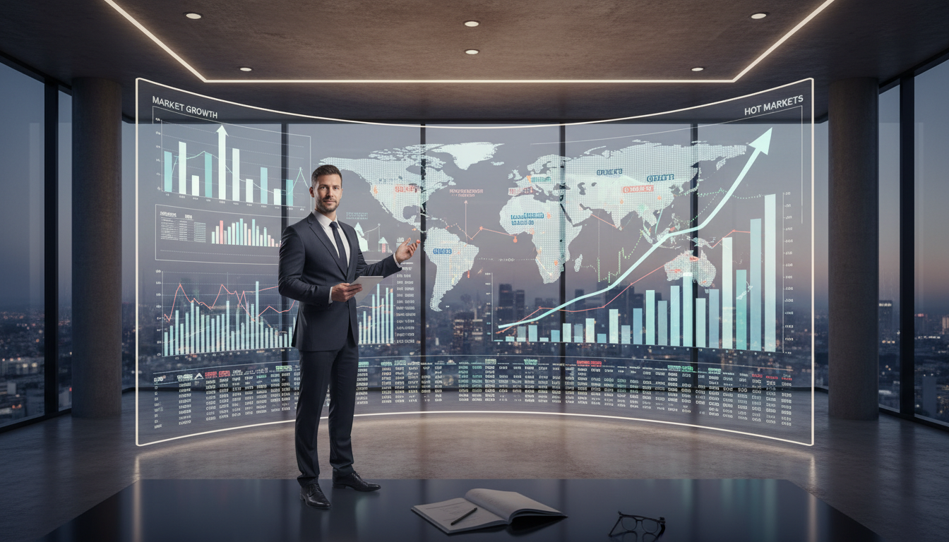 Real estate investment analytics on screen